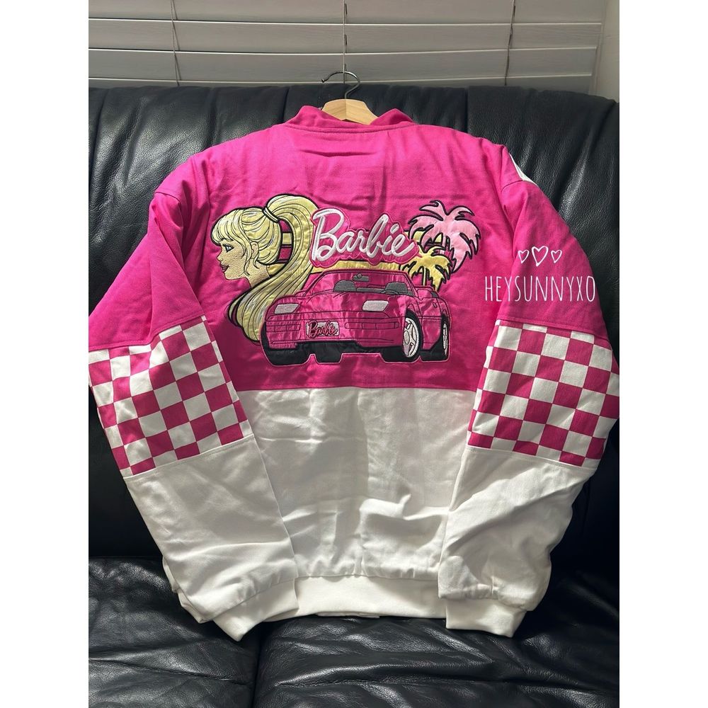BARBIE 💕💕Checkered Racing Jacket Size L - RARE - SOLD OUT - Picture 2 of 6